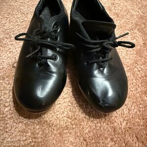 Black Kids Lace Up Tap Shoes